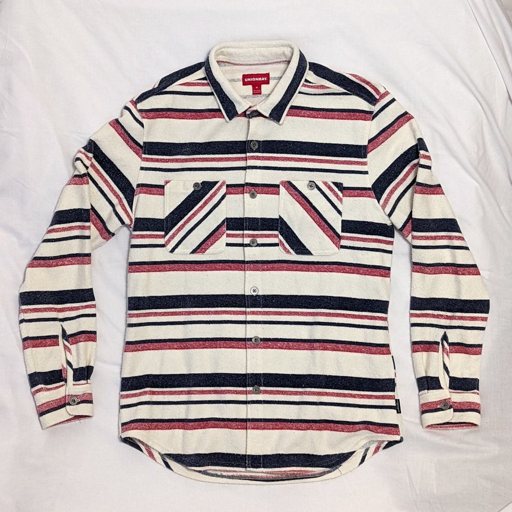 UNIONBAY Striped Terrycloth button up shirt